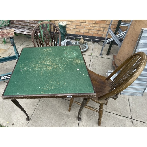 1868 - A card table with 2 chairs A/F COLLECT ONLY