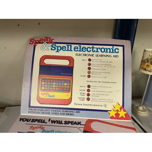 1873 - A vintage boxed Texas instruments speak & spell electronic game in working order