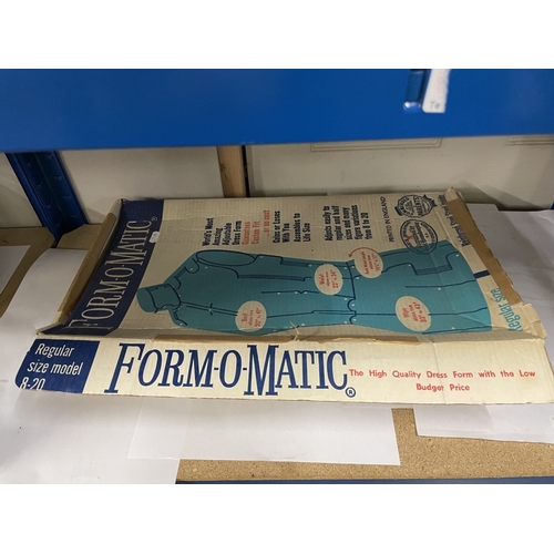 1882 - A boxed complete Form-o-Matic. Amazing adjustable dress form (parts are slightly used / aged & fragi... 