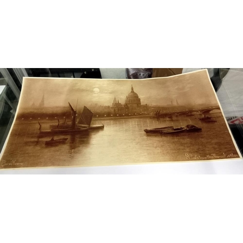 1925 - 2 Elmer Keene lithographic prints of London