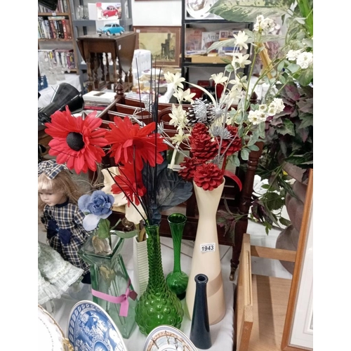 1943 - A quantity of vases with artificial flowers COLLECT ONLY