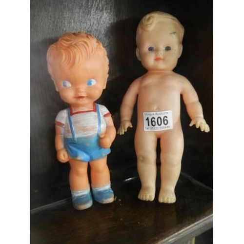 1606 - Two circa 1960 dolls in good condition.