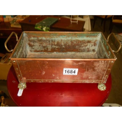 1684 - A good old copper planter with riveted sides.