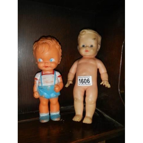 1606 - Two circa 1960 dolls in good condition.