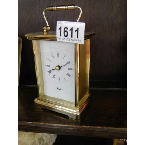 1611 - A late 20th century brass carriage clock.