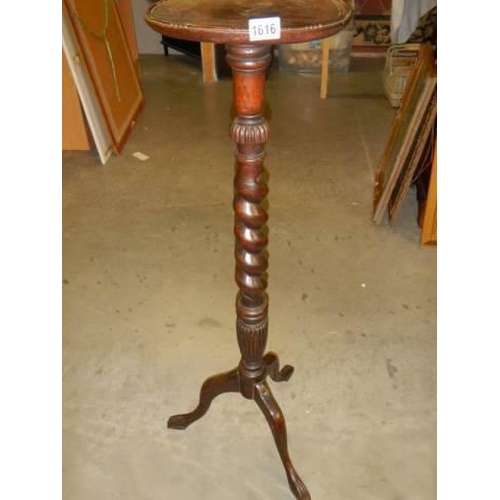 1616 - A tripod plant stand with barley twist support, COLLECT ONLY.