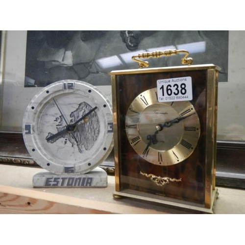 1638 - Two 20th century mantel clocks.