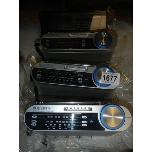 1677 - Three new Roberts radio's and one Panasonic.