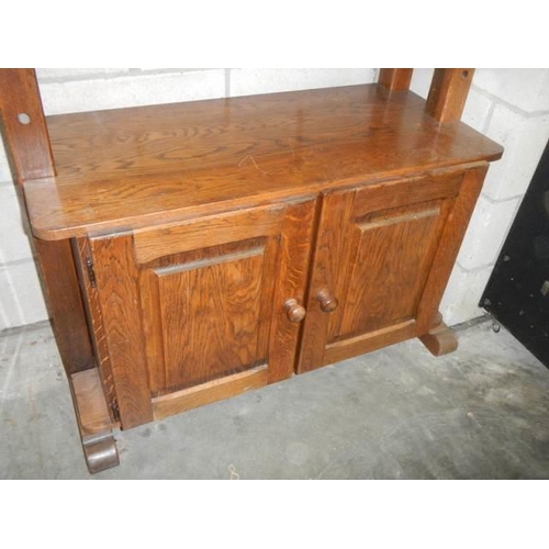 1847 - A good oak continental bread cupboard, COLLECT ONLY.