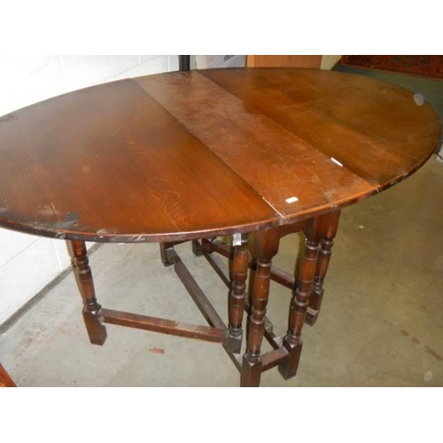 1857 - An oak gate leg table, COLLECT ONLY.