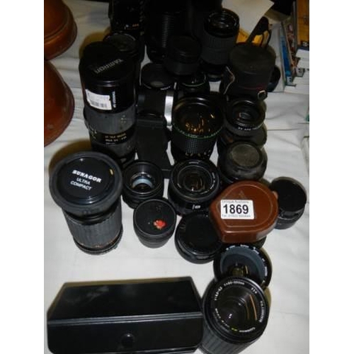 1869 - A large lot of camera lenses.