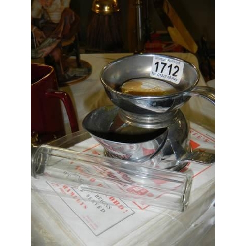 1712 - An unusual plated shaving mug with original soap.