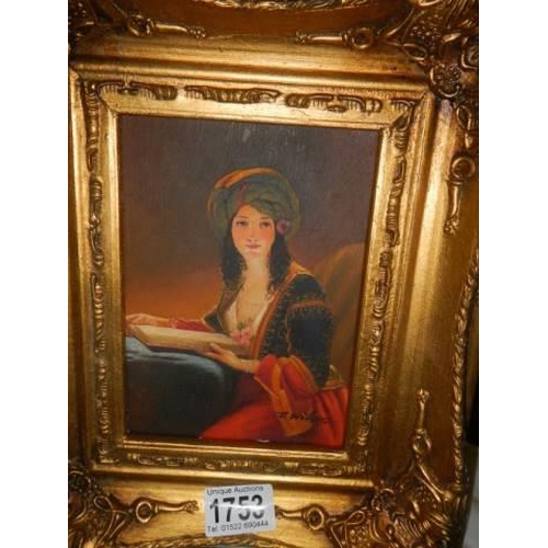 1753 - A gilt framed study of a lady.