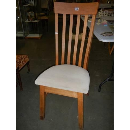 1838 - A modern slat back chair. COLLECT ONLY.