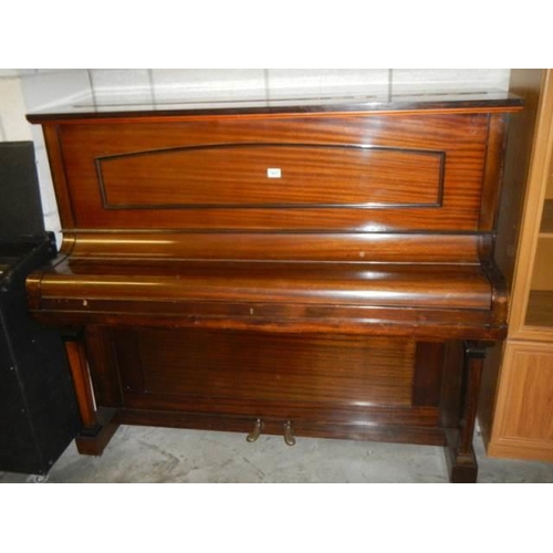 1845 - A good upright over strung/over damper piano by Gough & Davy, COLLECT ONLY.