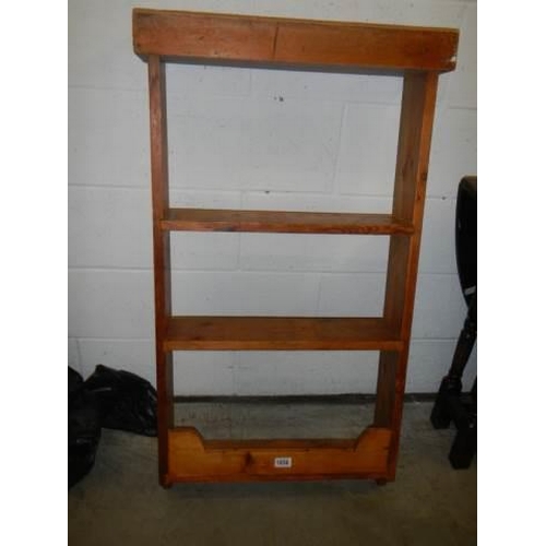 1856 - A set of hanging pine shelves, COLLECT ONLY.