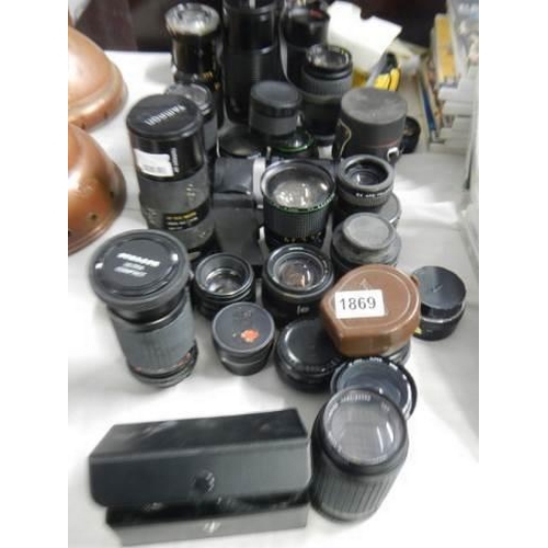 1869 - A large lot of camera lenses.