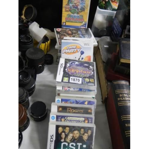 1870 - A quantity of Nintendo DS & Wii games.