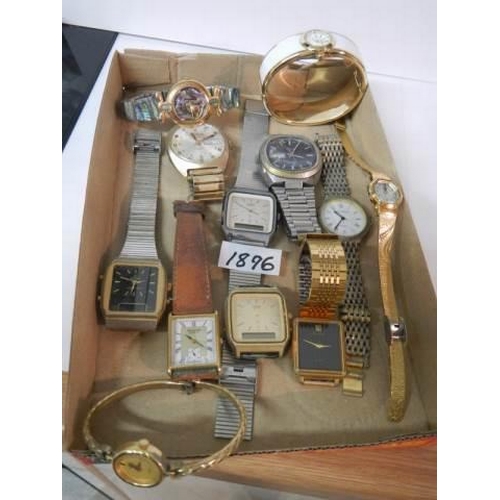 1896 - Twelve assorted ladies and gents wrist watches.