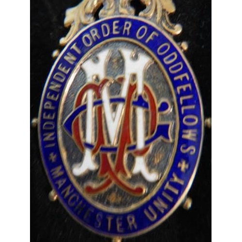 1898 - A silver and enamel Order of the Oddfellows medal.