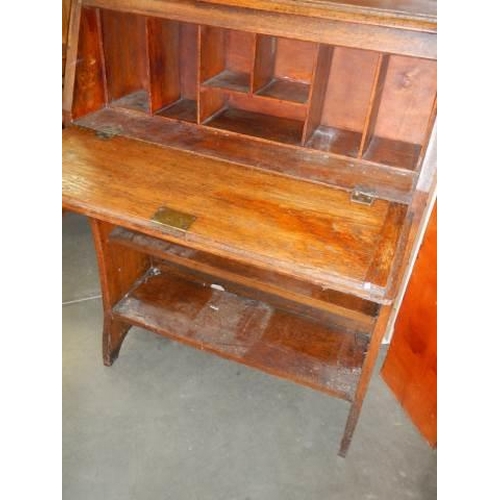 1910 - An art deco oak bureau,  COLLECT ONLY.