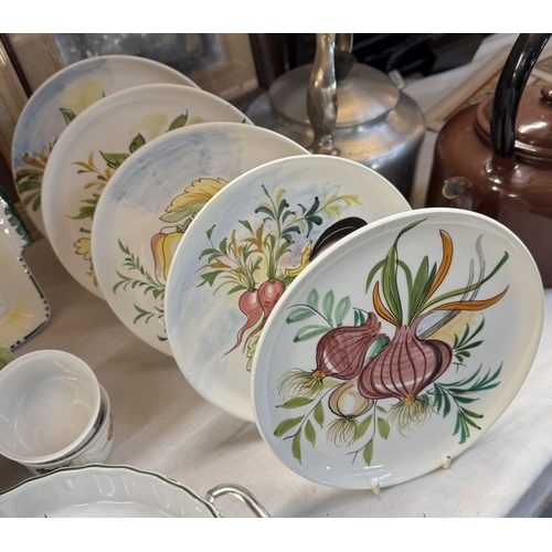 1743 - A selection of floral/fruit decorated plates etc.