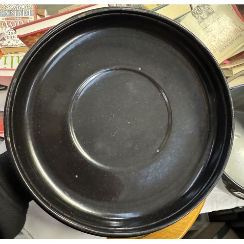 1805 - An old enamel cooking pot with lid.