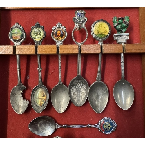 1766 - 2 Racks of tourist collectors spoons