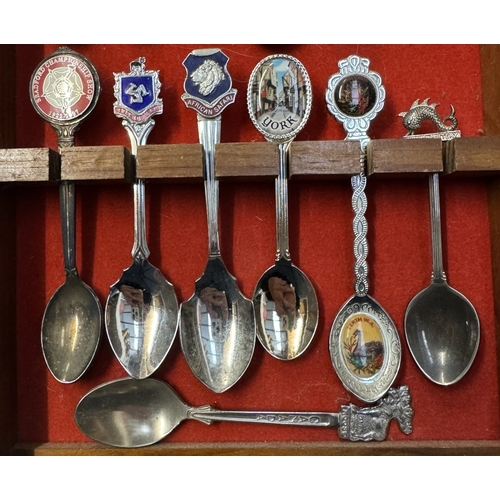 1766 - 2 Racks of tourist collectors spoons