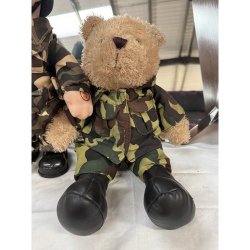 1818 - A Military dressed singing Doll & a Teddy Bear