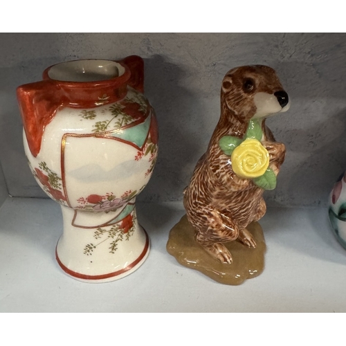 1833 - A pair of small Japanese Nippon vases & Wade dogs etc.