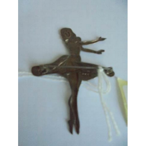 42 - A good quality silver ballerina brooch.