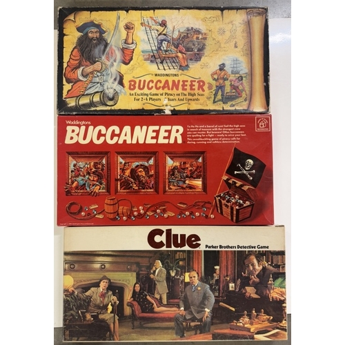 237 - A quantity of vintage games including Hotel, Buccaneer & Railroader etc