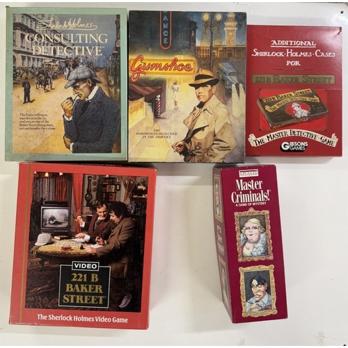 238 - A quantity of detective related games including Gumshoe & Sherlock Holmes Consulting Detective etc