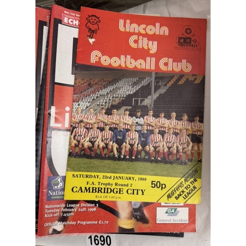 1690 - A good lot of Lincoln City football club programs, mostly 1998/1999