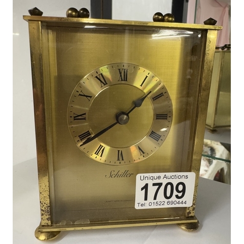 1709 - A Schiller German made Quartz carriage/mantel clock