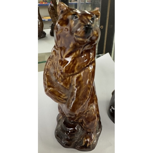 1711 - 2 Beswick Ben Eagles whiskey miniatures & contents of a bear & an eagle