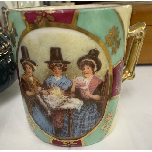 1715 - 6 vintage ceramic miniatures with Welsh costumes decorations