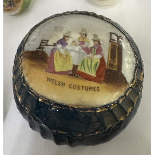 1715 - 6 vintage ceramic miniatures with Welsh costumes decorations
