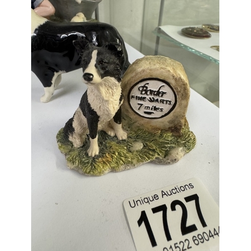 1727 - A Beswick Border Collie & 2 Border Fine Arts