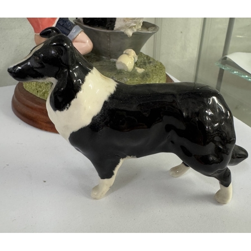 1727 - A Beswick Border Collie & 2 Border Fine Arts