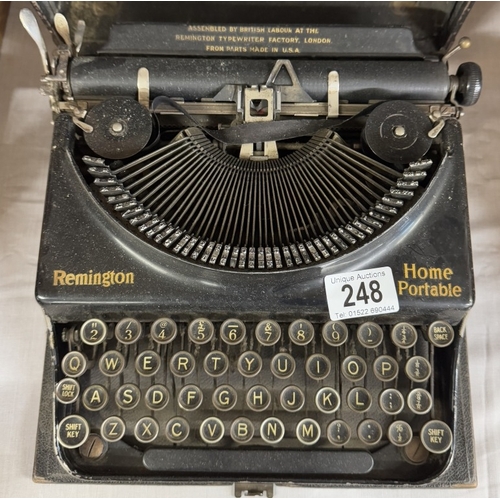 248 - A cased Remington Home portable typewriter.