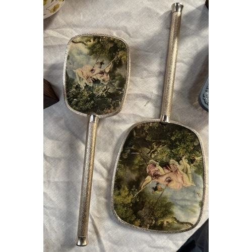 1866 - 2 sets of vintage mirrors & hairbrushes