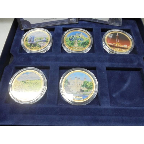 32 - A cased set of Celebrating Britain Numisproof coins with certificates (11 in total missing No. 7).