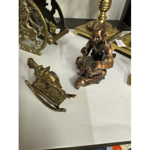 1805 - A good lot of brassware including candlesticks