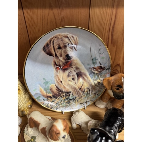 1823 - A good selection of dog ornaments & plates