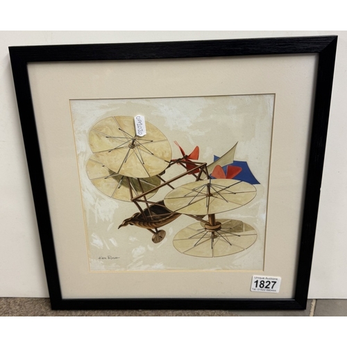 1827 - A Ken Rush original painting of Cayley's Aerial carriage