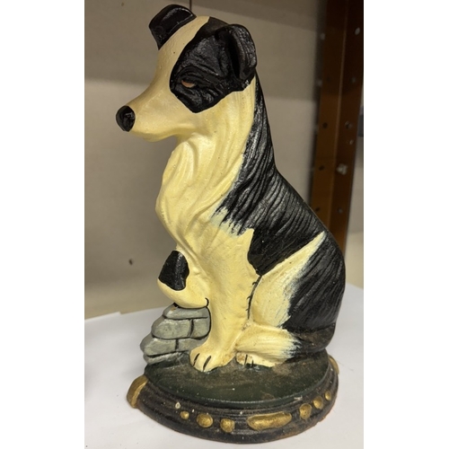 1828 - 2 cast iron dog door stops