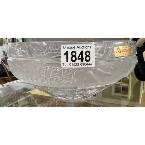 1848 - A boxed Nachtman crystal glass fruit bowl