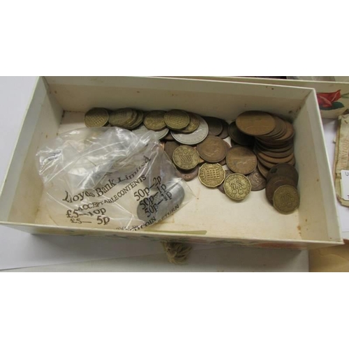 65 - A good collection of coins and banknotes including Victorian, silver , UK etc.,